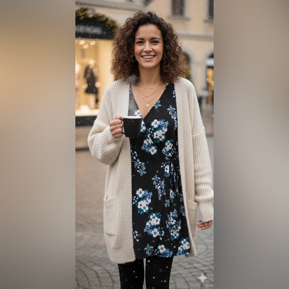 Hollister Black Floral Midi Dress